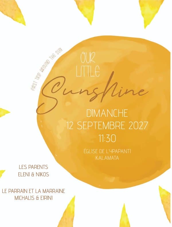 L’invitation au baptême d’Alexandros